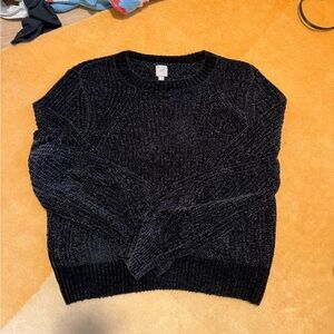 H&M Black Chenille  CrewNeck Sweater